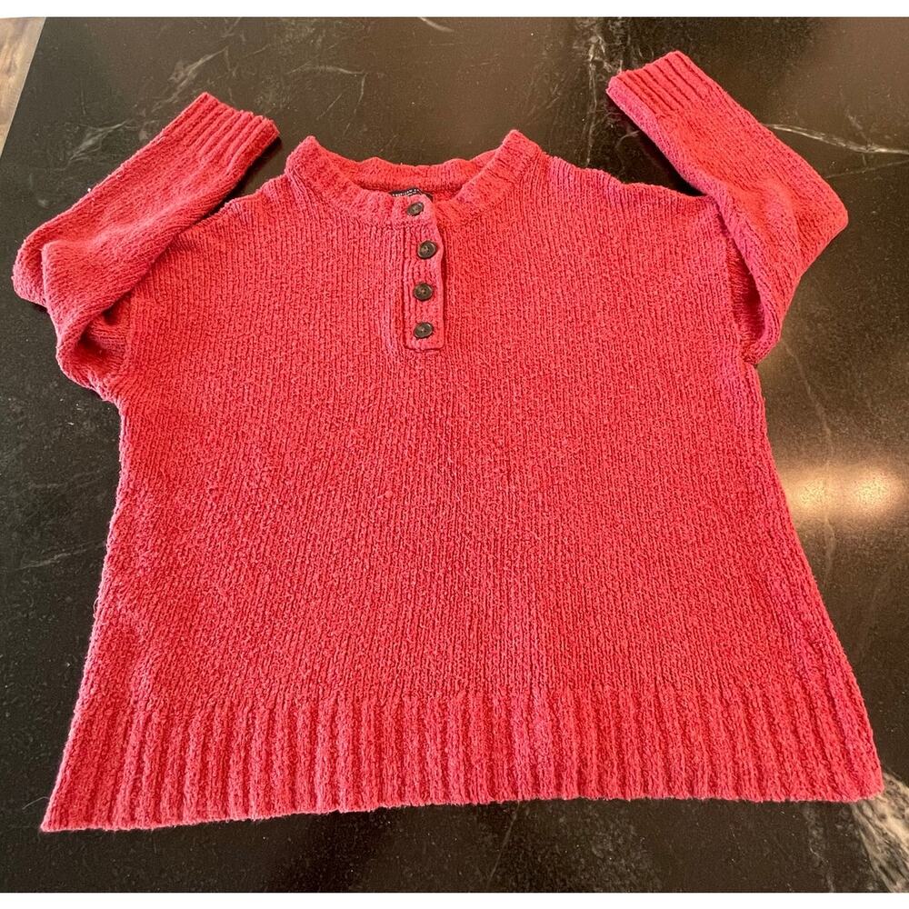 American Eagle Pink jegging fit Henley sweater XL - Picture 8 of 10